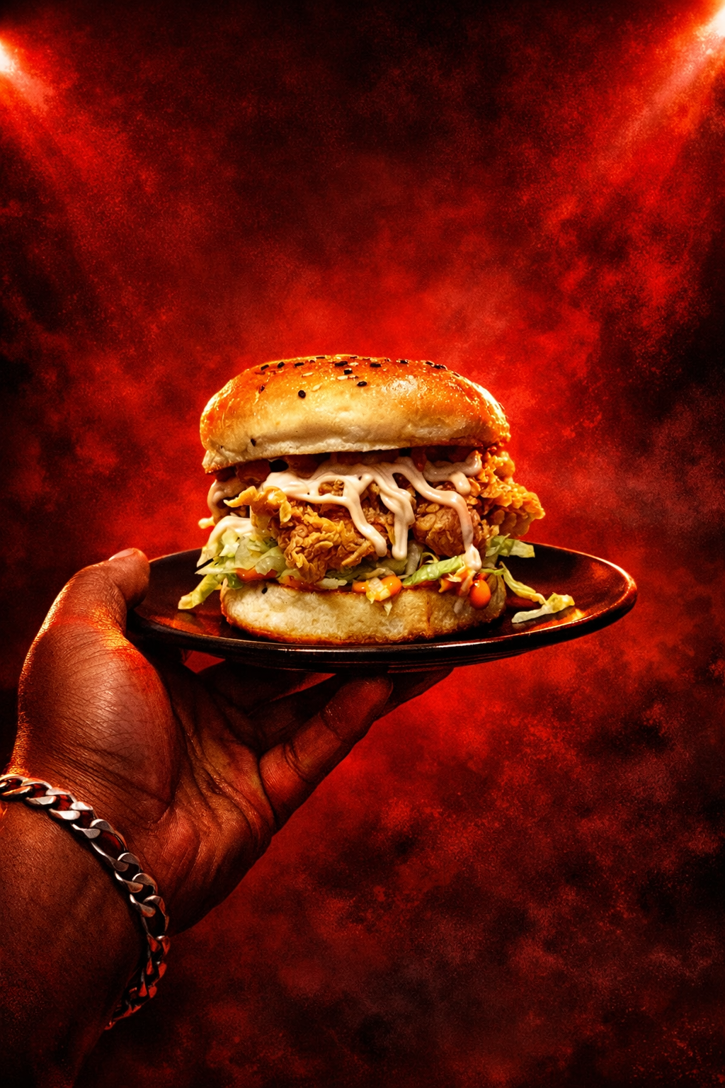 Shadow Lights Cafe crunchy sealed burger